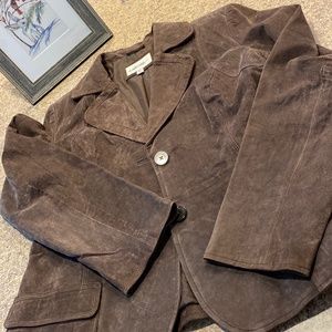 Cherokee Suede Leather Brown Lined Jacket XL